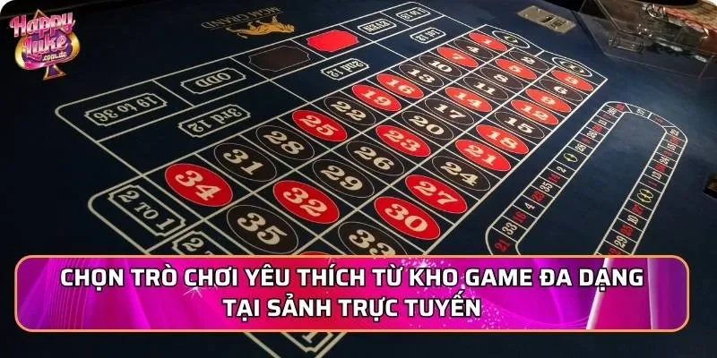 Chọn trò chơi yêu thích từ kho game đa dạng tại sảnh trực tuyến